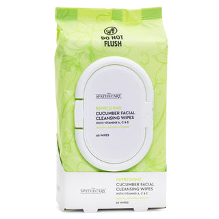 Refreshing Cucumber Facial Cleansing Wipes with Vitamins A, C & E.