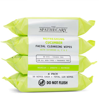 Refreshing Cucumber Facial Cleansing Wipes with Vitamins A, C & E.