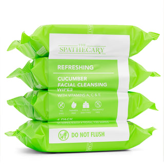 Refreshing Cucumber Facial Cleansing Wipes with Vitamins A, C & E.