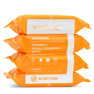 Glowing Vitamin C Facial Cleansing Wipes with Vitamins A & E.