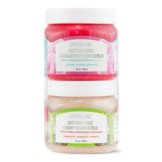 2 Pack Exfoliating Body Scrub Set - Birthday Cake & Cotton Candy