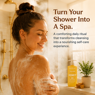 Smoothing Honey Body Wash with Jojoba Oil & Coconut Milk.