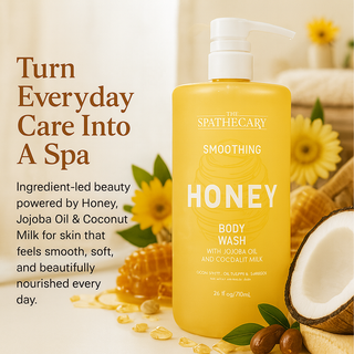 Smoothing Honey Body Wash with Jojoba Oil & Coconut Milk.